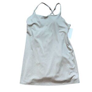 Danskin Skinny Straps Active Dress W/ Shorts-Tan-L-GUC